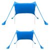 9.8x9.8FT Foldable Beach Canopy Tent Collapsible Shade Sail Sun Protection Windproof Shelter 4 Sandbag 2 Pole Portable Storage Bag Rectangle Blue